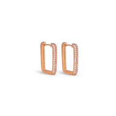 Crystal Rectangular Huggie Hoops