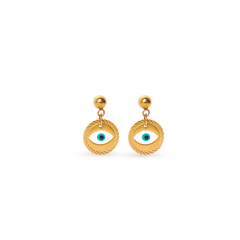 Golden Evil Eye Medallion Drops