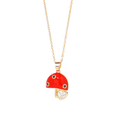 Mushroom Heart Pendant Necklace