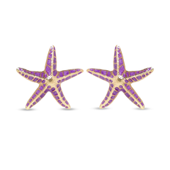 Lilac Starfish Stud Earrings