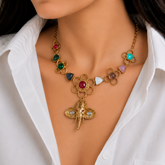 Gajanan Stone Necklace Set