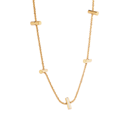 Golden Bar Drop Beaded Necklace