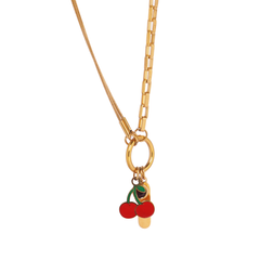 Cherry Pop Dual Chain Necklace