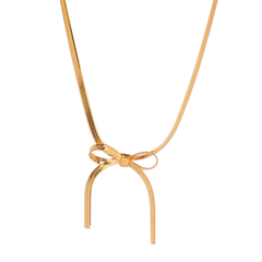 Golden Bow Pendant Necklace