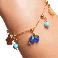 Blue Elephant Charm Bracelet
