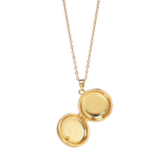 Golden Sunburst Locket Necklace