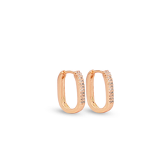 Classic Sparkle Oval Hoops