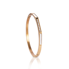 Golden Enamel & Crystal Bar Bangle