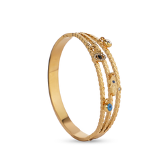 Hamsa Evil Eye Charm Bangle