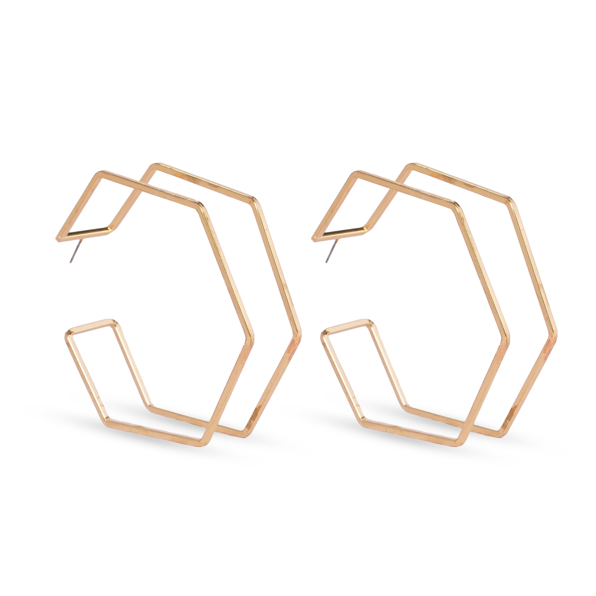 Hexa Hoops – Geometric Statement Earrings