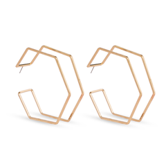 Hexa Hoops – Geometric Statement Earrings