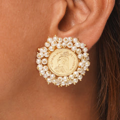 Empress Pearl Coin Studs