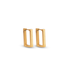 Matte Rectangle Gold Hoops