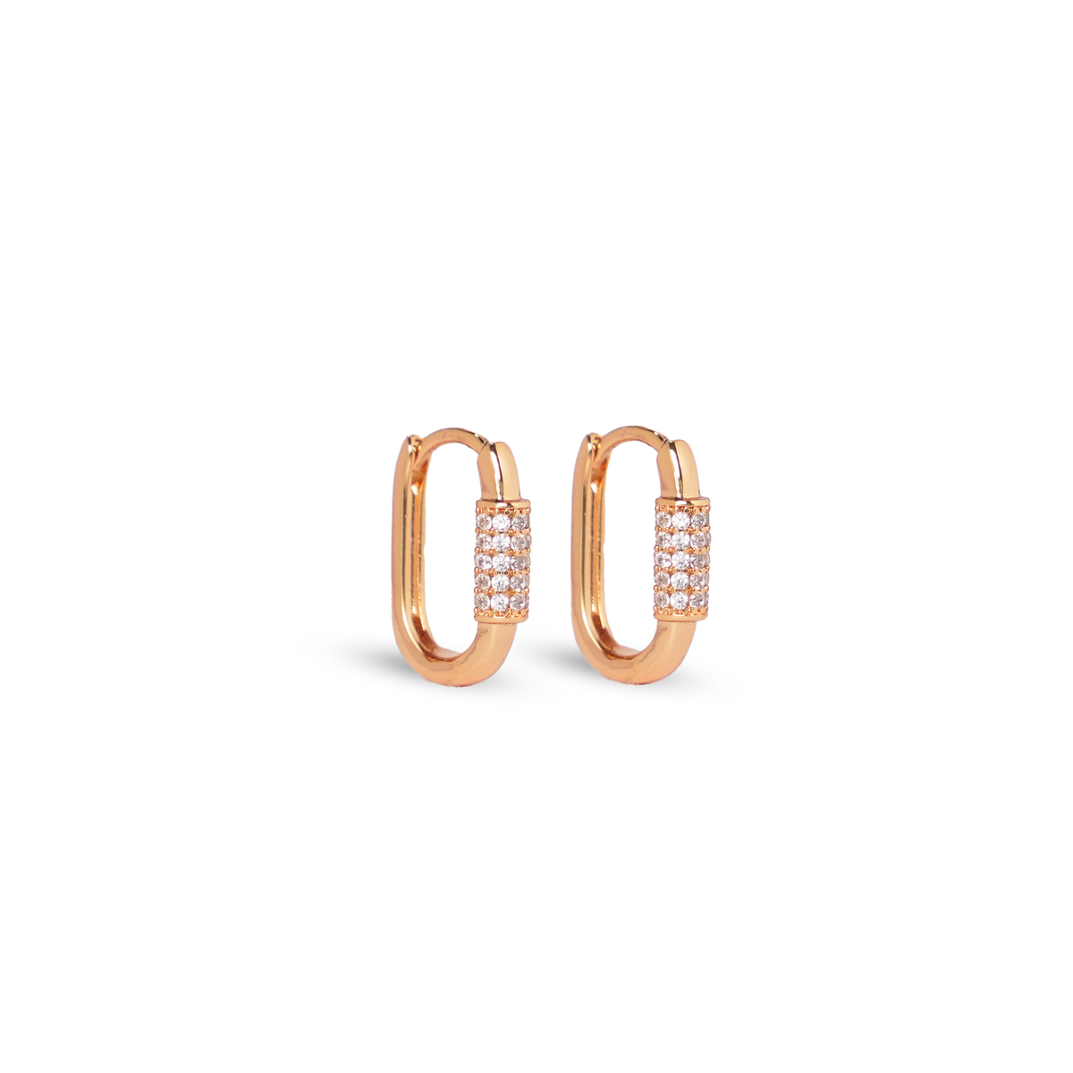 Mini Oval Hoops with Pave Sparkle
