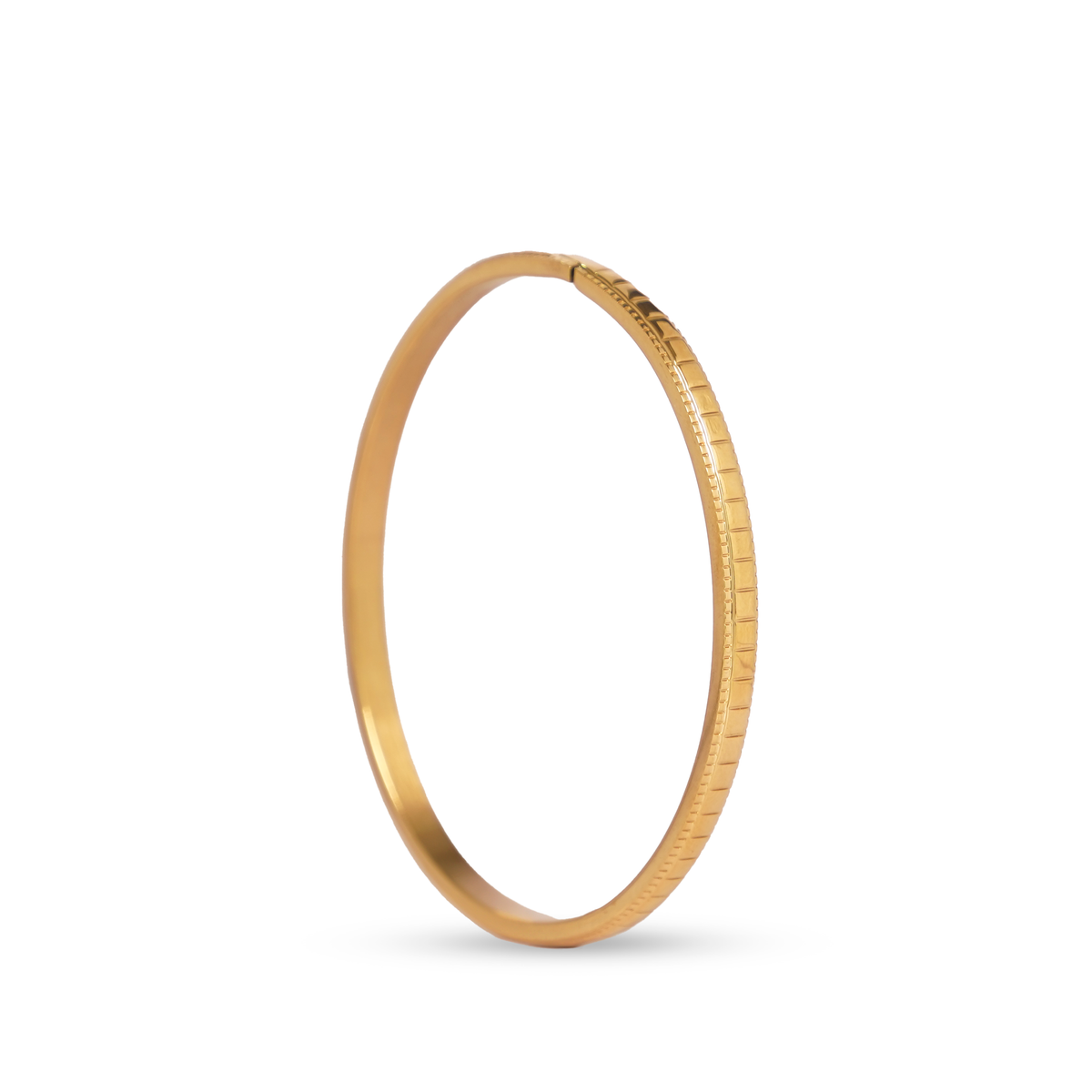 Minimal Grooved Gold Bangle