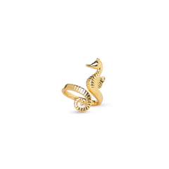 Ocean Muse Seahorse Ring – Gold