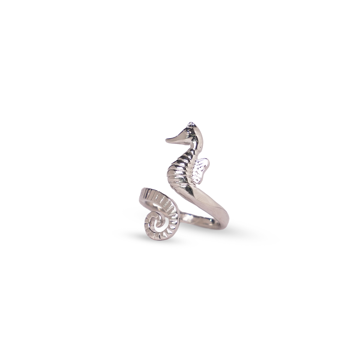 Ocean Muse Seahorse Ring – Silver