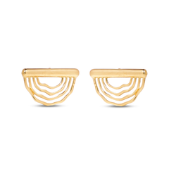 Golden Wave Line Earrings