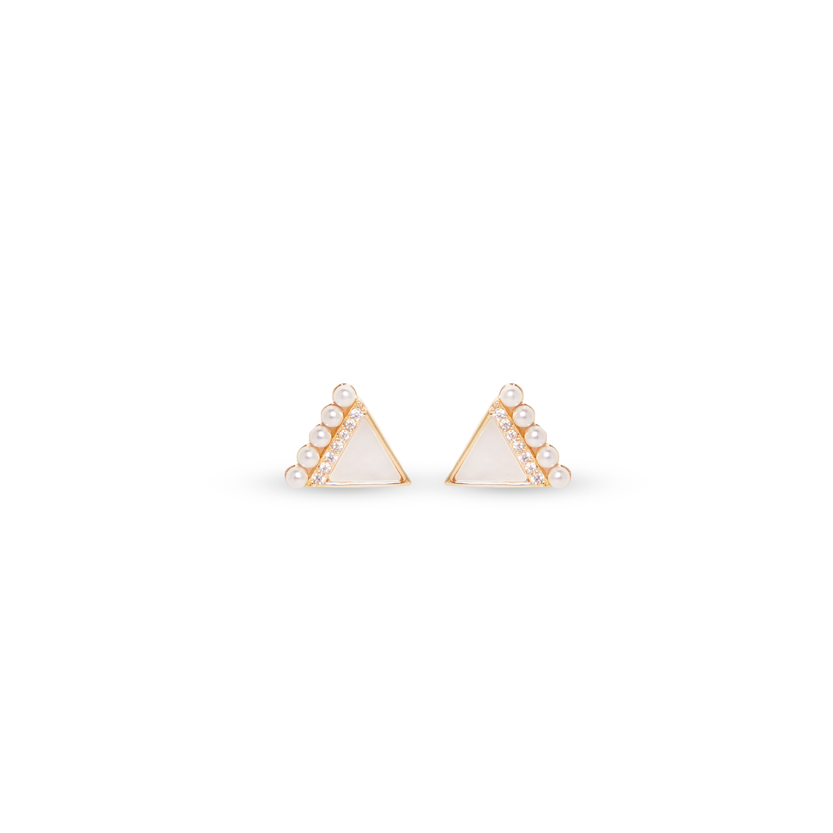 Pearl Edge Triangle Studs