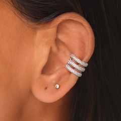 Sparkle Quad Ear Cuff – Silver