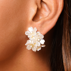 Floral Pearl Cluster Studs