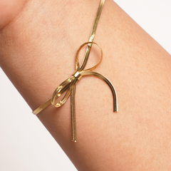 Gold Ribbon Bow Bracelet