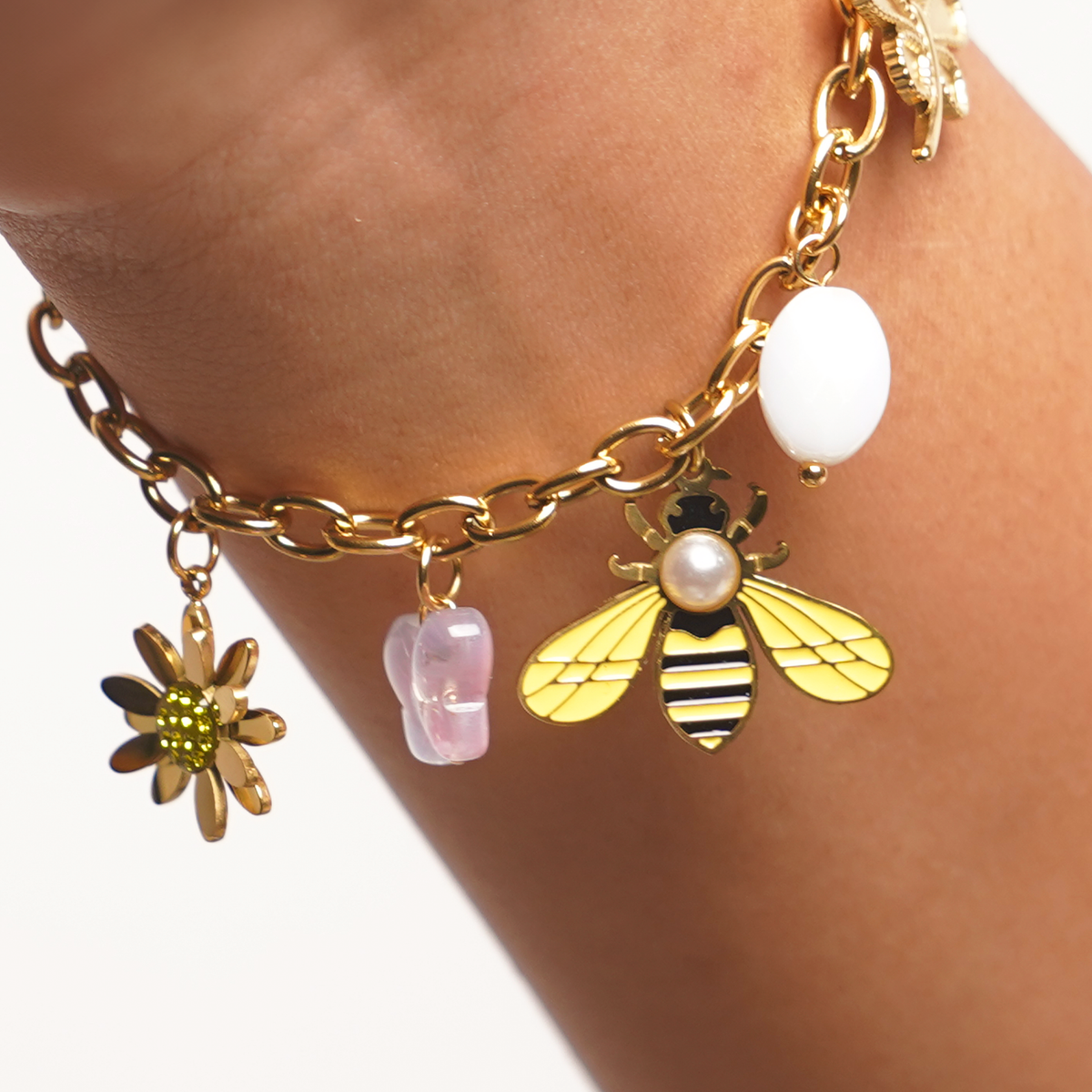 Bumblebee Garden Charm Bracelet