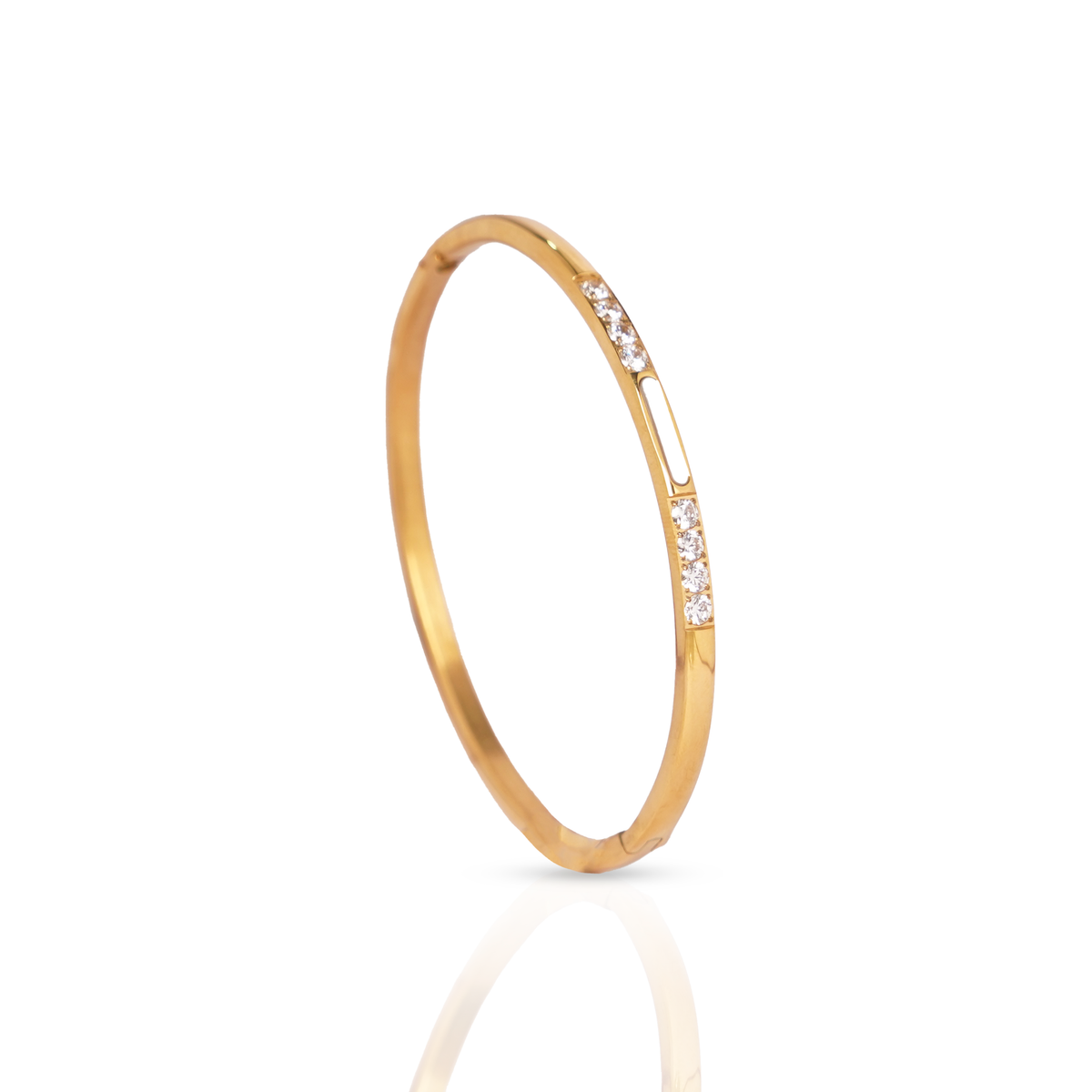 Gold Slim Crystal Bangle