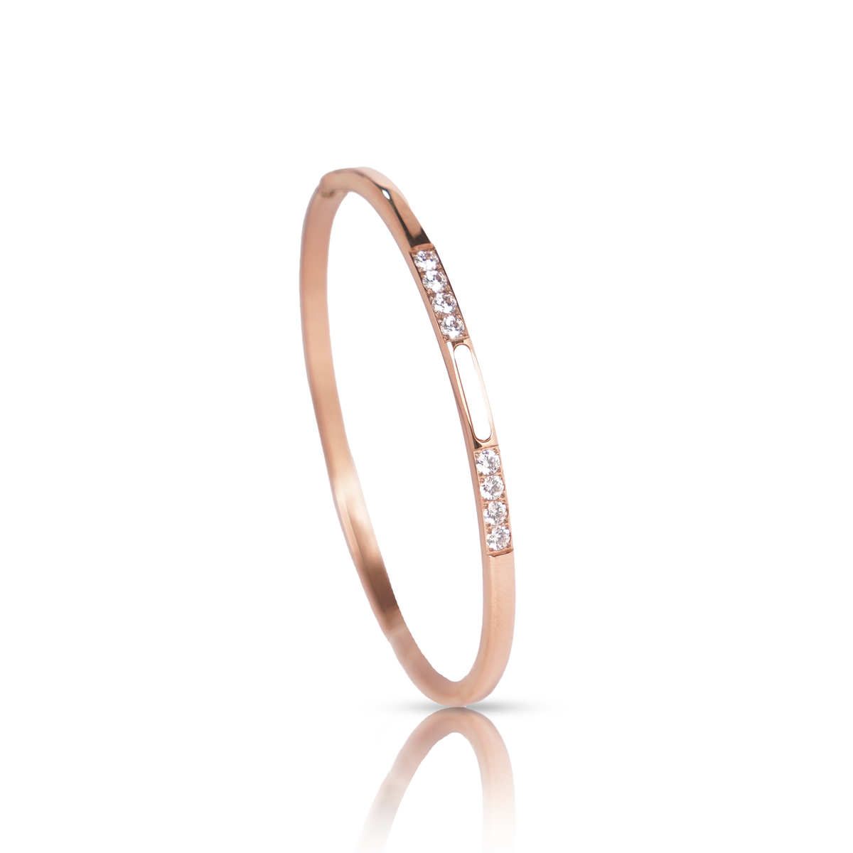 Rose Gold Slim Crystal Bangle