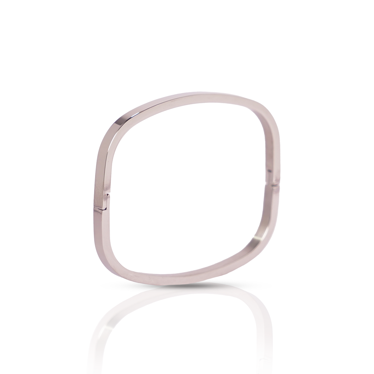 Shiny Silver Square Bangle
